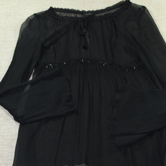 Express Size Small Black Sheer Baby Doll Top - Picture 1 of 5